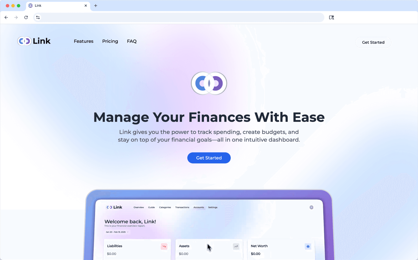 Link landing page