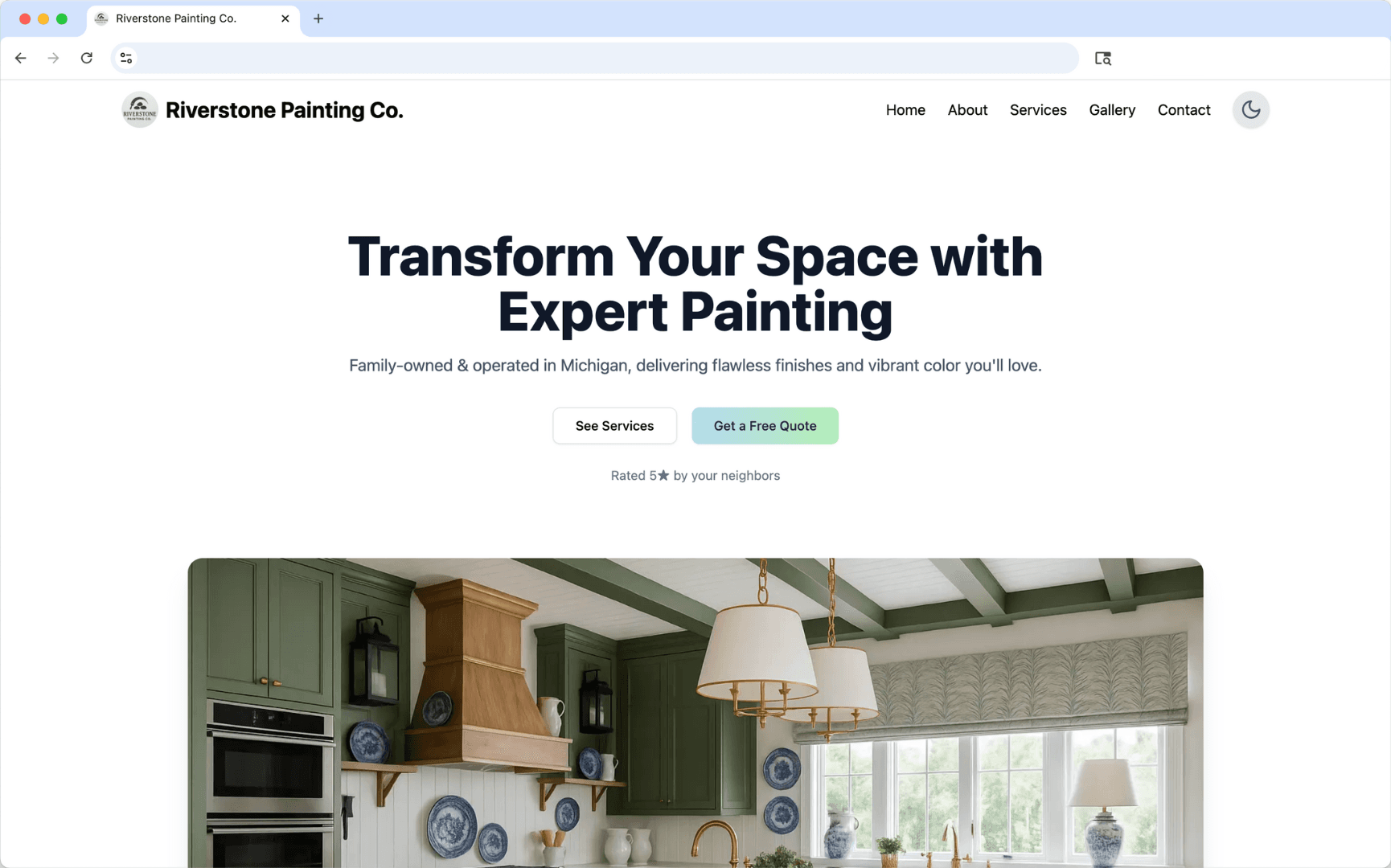 Riverstone Painting Co. landing page
