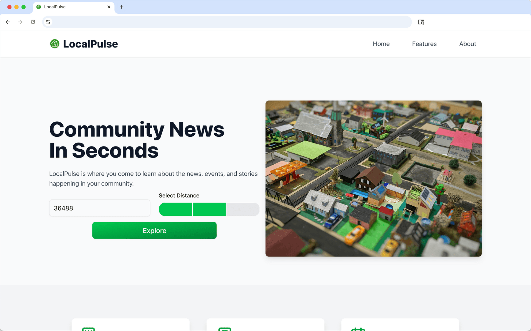 LocalPulse landing page